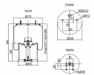 DİNGİL KÖRÜĞÜ KOMPLE METAL PİSTONLU MERITOR-SCHMITZ-BPW DORSE 30 resmi