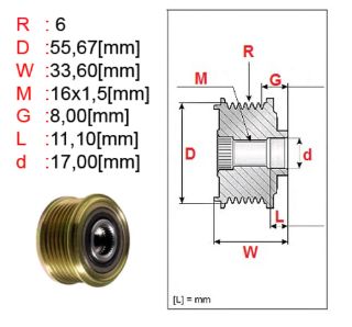 ALTERNATÖR KASNAGI RULMANLI DUCATO-SUCUDO-BOXER-JUMPER-PARTNER-BERLİNGO 2.0 HDI 02=> MONDEO 07=> 17X54.10X33.60   #### resmi