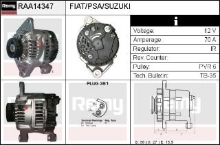 ALTERNATÖR 12V 70A BERLİNGO JUMPY XANTIA XSARA SCUDO P306 EXPERT PARTNER 1,6 / 1,8D / 1,9D / 2,0 97> (XU7 resmi