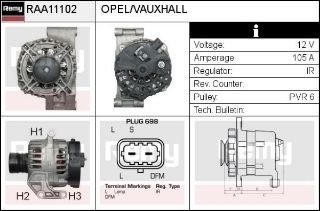 ALTERNATÖR 12V 100A CORSA D 07>14 MERİVA B 10> Z13DTH Z13DTJ Z13DTE A13DTC A13DTR resmi