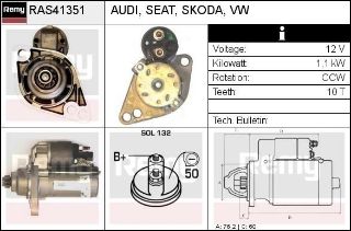 MARŞ MOTORU 12V 10 DIS İBİZA ALTEA LEON GOLF JETTA III IV 1,6 2,0 resmi