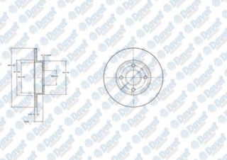 FREN DİSKİ ÇİFTLİ PAKET FIAT-FORD-145-146-155-33-500-500C-BRAVO-MAREA-PANDA-PUNTO-TEMPRA-TİPO-KA 60800345-60805117-60811879-7163465-7566931-7645054-7663465-7663495-7685656-9S511125CA resmi