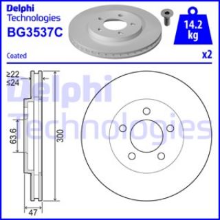 ÖN  FREN DİSK AYNASI MONDEO III 1,8 / 2,0 / 2,2 00>07 JAGUAR X TYPE 01>09 OLCU (300 X 24 X 5 BİJON) HAVA SOGUTMALI resmi