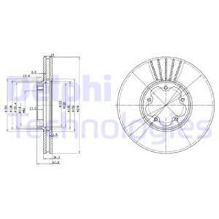 ÖN  FREN DİSK AYNASI TRANSİT V184 2,0TDCI 04>06 O,CEKER OLCU: (276MM X 24,5 5 BİJON) HAVA SOGUTMALI resmi