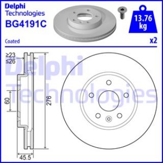 ÖN  FREN DİSKI 15 INCH (276MM) ASTRA J 10> CRUZE10> AVEO T300 resmi