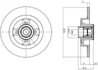 FREN DİSKI ARKA 4D 274MM RULMANLI GRAND SCENİC 09- resmi