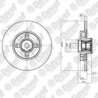 FREN DİSKI ARKA (4D 268MM) RULMANLI C4 PICASSO 3008 5008 PARTNER 06- resmi