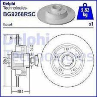 FREN DİSKİ TEKLİ PAKET - BOYALI - RULMANLI RENAULT MEGANE 11/2015 resmi