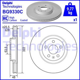 ON FREN AYNASI VOLVO S90 II , 16>  V90 II 16> DIS CAP  322 mm resmi