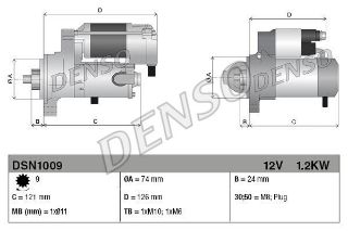 MARŞ MOTORU 12 V 1,2 KW TOYOTA AURIS 12> 1,3 YARİS 11> 1,3 1,5 resmi