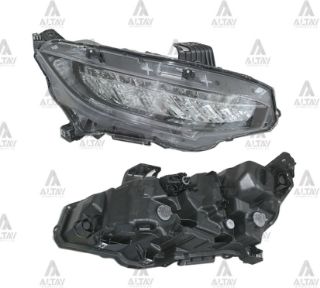 ON FAR SAG HONDA CIVIC 16-SIYAH MOTORU UZERINDE FULL LEDLI resmi