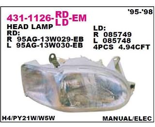 ON FAR SOL ELEKTRIKLI ( FORD : ESCORT CLX 95- ) resmi