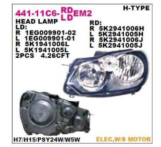 ON FAR SAG SİYAH VOLKSWAGEN GOLF VI 08-12 resmi