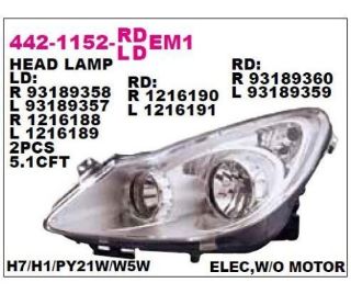ON FAR SOL OPEL CORSA D 07- resmi