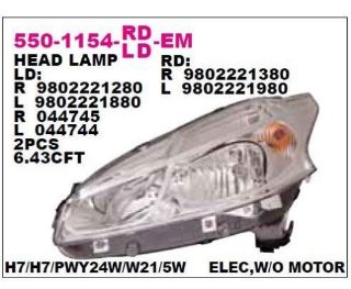 ON FAR SAG ELEKTRIKLI PEUGEOT 208 12- resmi