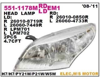 ON FAR SAG [MOTORU UZERINDE] KROM RENAULT MEGANE III 08-11 KROM TIP resmi