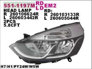 ON FAR SAG SİYAH-KROM MOTORLU RENAULT CLIO IV HB 12- resmi