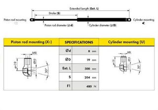 MOTOR KAPUT AMORTİSÖRÜ TOLEDO 98 D0092-1 resmi