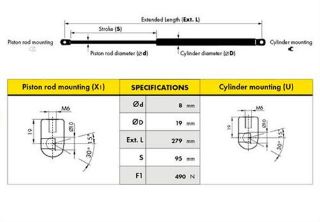 BAGAJ AMORTİSÖRÜ BORA 99 D0060 resmi