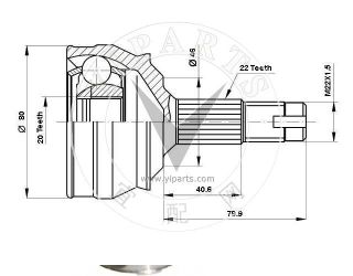 AKS KAFASI SOL SAĞ ÖN DIS FIAT TEMPRA 1.4I  22X20X46 UZUNLUK 130,9 MM 1992-1999 resmi