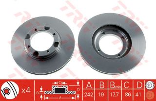 FREN DİSKI ÖN HAVALI 242MM HYUNDAİ ACCENT 1.3I 1.5I 94-99 SCOUPE 1.5I 90-94 resmi