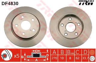 DİSK FREN AYNASI ARKA EFD4830 COROLLA (07-) AURIS D4D resmi
