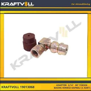ADAPTOR  3/16''  90° YÜKSEK BASINÇ KIRMIZI KAPAKLI (5 ADET) resmi