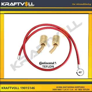 KLIMA GAZ BASMA HORTUMU  3000 MM F 1/4 X F 1/4 45° KIRMIZI CONTINENTAL resmi