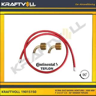 KLIMA GAZ BASMA HORTUMU  3000 MM F 1/4 X F 1/4 90° KIRMIZI CONTINENTAL resmi