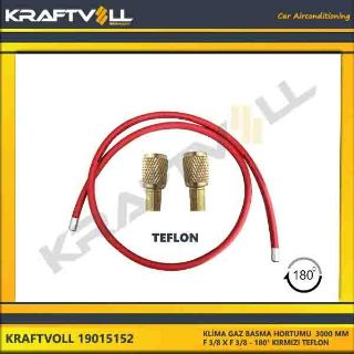 KLIMA GAZ BASMA HORTUMU  3000 MM F 3/8 X F 3/8 180° KIRMIZI STANDART resmi