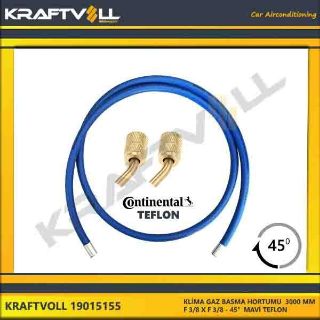 KLIMA GAZ BASMA HORTUMU  3000 MM F 3/8 X F 3/8 45° MAVI CONTINENTAL resmi