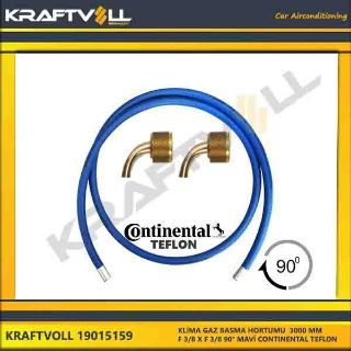 KLIMA GAZ BASMA HORTUMU  3000 MM F 3/8 X F 3/8 90° MAVI CONTINENTAL resmi
