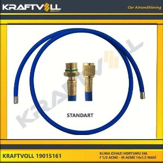 KLIMA GAZ BASMA HORTUMU  3000MM F 1/2 ACME X M ACME 14*1,5 MAVI STANDART resmi