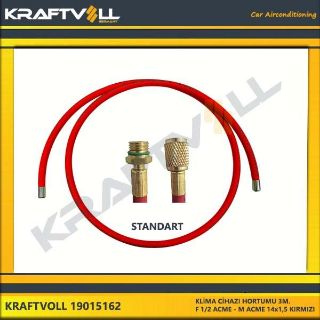 KLIMA GAZ BASMA HORTUMU  3000MM F 1/2 ACME X M ACME 14*1,5 KIRMZI STANDART resmi