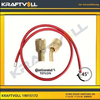 KLIMA GAZ BASMA HORTUMU  4000 MM F 1/4 D X F 1/4 45° KIRMIZI CONTINENTAL resmi