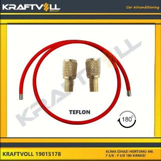 KLIMA GAZ BASMA HORTUMU  4000 MM F 3/8 X F 3/8 180° KIRMIZI STANDART resmi