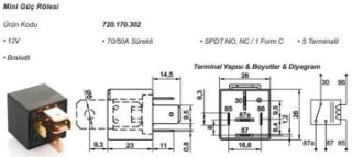 HD 12V 70A/50A CO BRAKETLI UNIVERSAL resmi