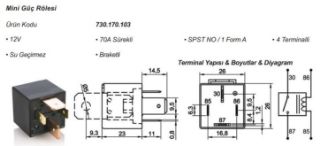 MINI ROLE 12V 70 AMPER SU GECIRMEZ DUCATO DAILY resmi