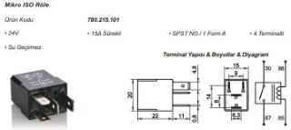 MICRO ROLE  24V 15A 4T SU GEÇIRMEZ resmi