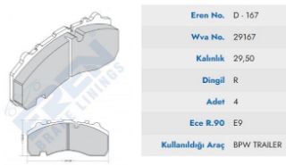 ON/ARKA FREN BALATA FREHAUF-DORSE BPW DINGIL  (YAYLI CENTIKLI) (00-)  (MAVI KUTU) resmi