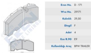 ON FREN BALATASI KRONE KOGEL BPW DORSE (MAVI KUTU) resmi