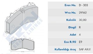 ON FREN BALATA SAF DORSEY (04-)  (MAVI KUTU) SAF, SCHMITZ CARGOBULL resmi