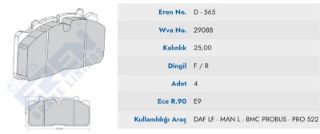 ON FREN BALATA OTOKAR OTOBUS (FISLI) (97-)  (MAVI KUTU) resmi