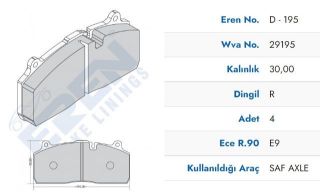 FREN BALATASI TIRSAN BPW SAF DINGIL - HALDEX DB22LT (PREMIUM) resmi