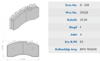 FREN BALATASI BÜYÜK BPW SAF DINGIL 2010- ( DISKLI FREN ) resmi