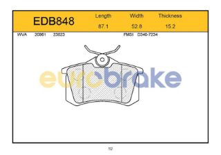 ARKA BALATA MGN II-LGN-GOLF III-IV-PASSAT III-POLO-C3-C4-P307-AUDI A3-A4 87X52.9X15MM GDB823-FDB541W-LP571 resmi