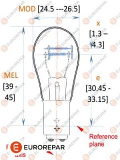 ERP ÇİFT DUY AMPUL 12V-21/5W  B.M 106/206/207 00- resmi