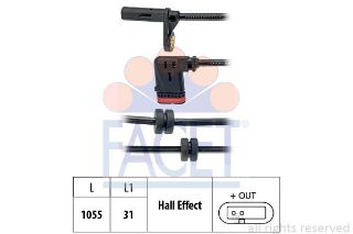 TEKER HIZ SENSORU (1055 MM) W204 C180 C200 C250 C280 C300 07 resmi