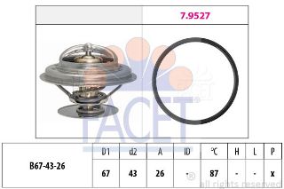 TERMOSTAT 87 °C (CONTALI) 190 W201 85>93 W202 93>00 W124 88>93 W210 96>02 W140 93>98 , AXOR 1838 LS OM 904 resmi