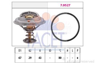TERMOSTAT 80 °C (CONTALI) W124 93>95 W126 85>91 W140 91>98 R129 92>01 resmi